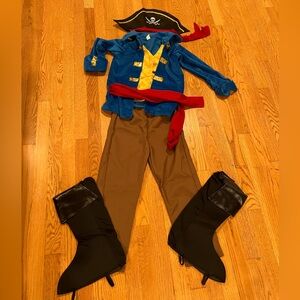 🏴‍☠️ Pirate Costume with Blue Jacket and Brown Pants 🏴‍☠️